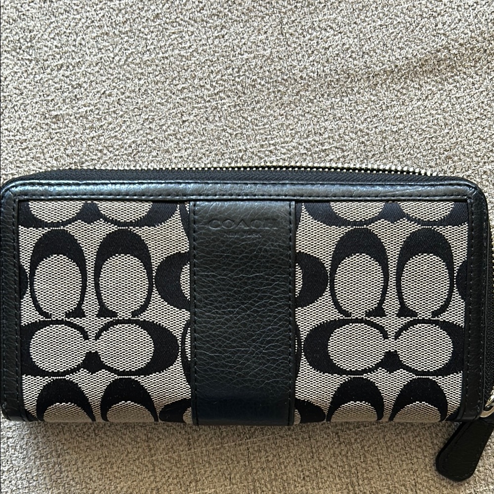 Coach Black and White Wallet